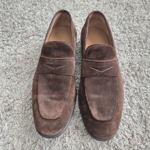 Salvatore Ferragamo Dark Brown Suede Loafers